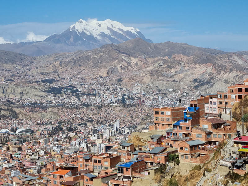 Vue sur La Paz et le Nevado Illimani