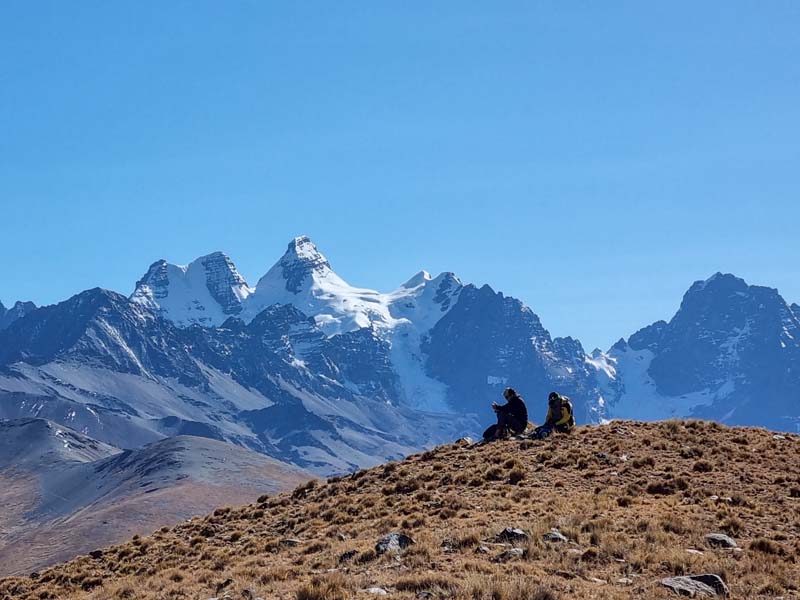 Pause avec vue sur le Condoriri