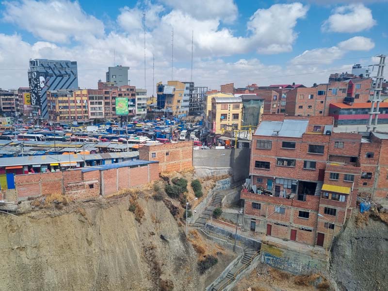 Arrivée sur El Alto en cabine